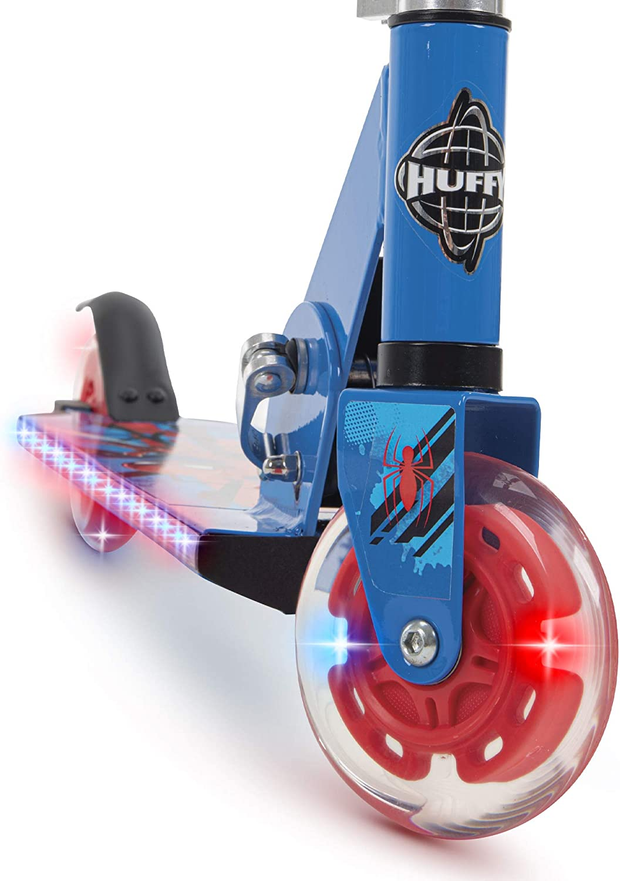 Huffy Electro-Light Inline 2 Wheel Scooter for Kids Age 5+, Disney Princess, Marvel, Star Wars, Frozen