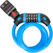 Emoly Bike Lock Cable, High Security 5 Digit Resettable Combination Coiling Bike Cable Lock,Bicycle Cable Lock for Bicycle,Mountain Bike, Scooter Outdoors, 4 Feet X 1.2M, Blue