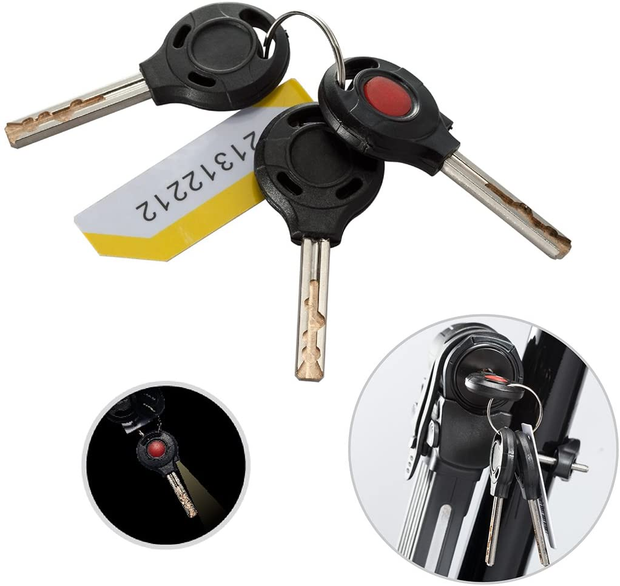 Bike Lock Folding Steel Joints - via Velo Bike Lock with High Security Hardened Steel Metal, Great Bike Safety Tool