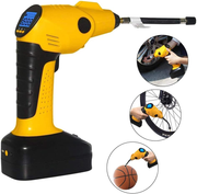 CARYWON Portable Air Compressor Pump Cordless Tire Inflator with Digital Display and LED Lights ,Built-In Power Bank Perfect for Car Bicycle Air Mattresses Airboat Airbed Basketballs
