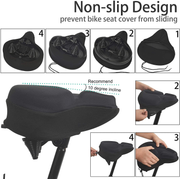 DAWAY Extra Large Comfortable Bike Seat & Gel Foam Padded Saddle Cover - Soft Bicycle Cushion for Men Women Seniors, Universal Fit for Outdoor Indoor Exercise Bikes