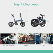 Folding Ebike FIIDO D2S 16'' Electric Bike 250W Aluminum Electric Bicycle with Pedal for Adults and Teens, or Sports Outdoor Cycling Travel Commuting, Shock Absorption Mechanism