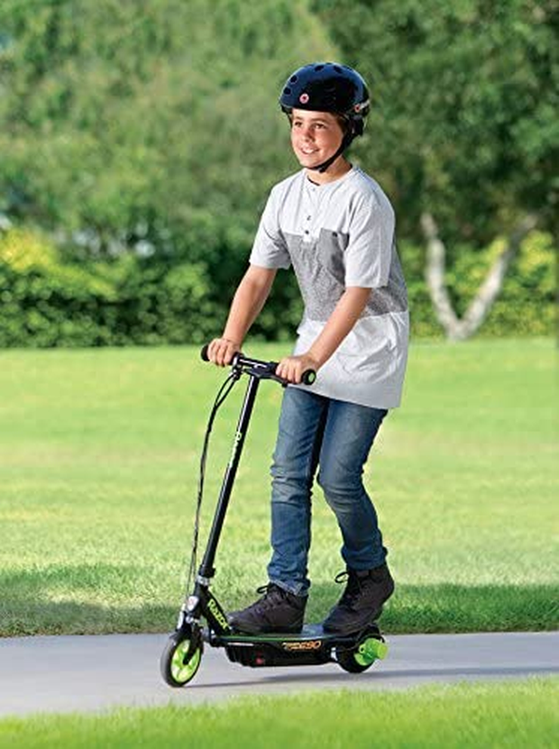 Razor Power Core E90 Electric Scooter - Hub Motor, up to 10 Mph and 80 Min Ride Time, for Kids 8 and Up