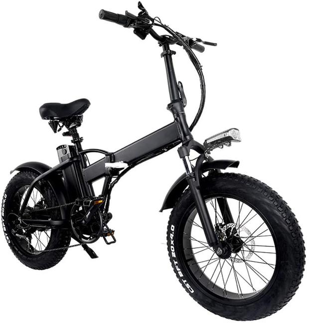 D&XQX Folding Electric Bike, Lightweight Foldable Compact Bike 7 Speed Beach Cruiser - 20 Inch Wheels, Mechanical Shock Absorber, Pedal Assist Unisex Bicycle, 48V/10AH