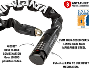 Kryptonite Keeper 790 7Mm Chain Combo Bicycle Lock , Black