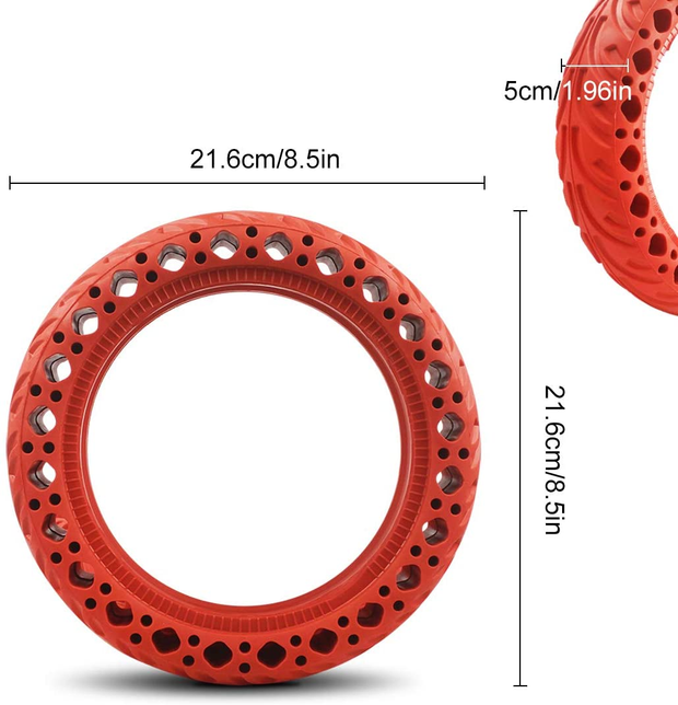 Scooter Replacement Tires Colored Solid Honeycomb Tyres for Xiaomi M365/Pro 8.5 Inch Solid Tire Electric Scooter Front/Rear Wheel Non-Slip anti Puncture Tire Accessories