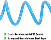 Emoly Bike Lock Cable, High Security 5 Digit Resettable Combination Coiling Bike Cable Lock,Bicycle Cable Lock for Bicycle,Mountain Bike, Scooter Outdoors, 4 Feet X 1.2M, Blue