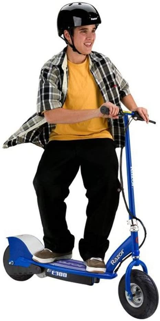 Razor E300 Durable Adult & Teen Ride-On 24V Motorized High-Torque Power Electric Scooter, Speeds up to 15 MPH with Brakes and 9" Pneumatic Tires, Blue