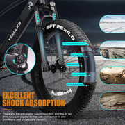 Wallke F2 Fat Tire Ebikes for Adults 500W BAFANG Motor 48V 10.4Ah LG Lithium Battery-Ul Certified 26 Inch Electric Mountain Bike Lockout Suspension Fork Shimano 7-Speed Snow Beach Electric Bike 25 Mph