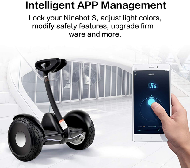 Segway Ninebot S and S-Max Smart Self-Balancing Electric Scooter with LED Light, Powerful and Portable, Compatible with Gokart Kit