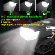 JAIZAIWJ USB Rechargeable Bicycle Lights Set 3LED Light Modes Waterproof Bike Lights Front and Back Taillight 4Pcs Bike Wheel Lights for Men Women Kids Road Mountain Cycling(2Cables/12 Batteries)