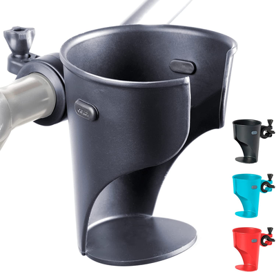 Delta Cycle Expanding Beverage Holder - Bike Cup Holder Handlebar Cruiser for Water Bottles, Coffee Cups and More - Integrated Rubber Pads for Secure Grip - Easy Installation, Durable Construction