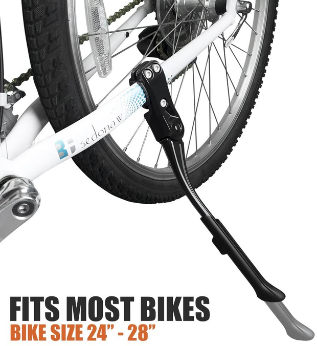 BV Bike Kickstand - Alloy Adjustable Height Rear Side Bicycle Kick Stand, for 24" - 28" Mountain Bike/Road Bike/Bmx/Mtb