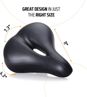 Giddy Up! Bike Seat - Comfortable Bike Saddle for Exercise and Road Bicycle with LED - Wide Padded Bicycle Saddle for Peloton - Replacement Comfort Bicycle Seat Cushion for Men and Women