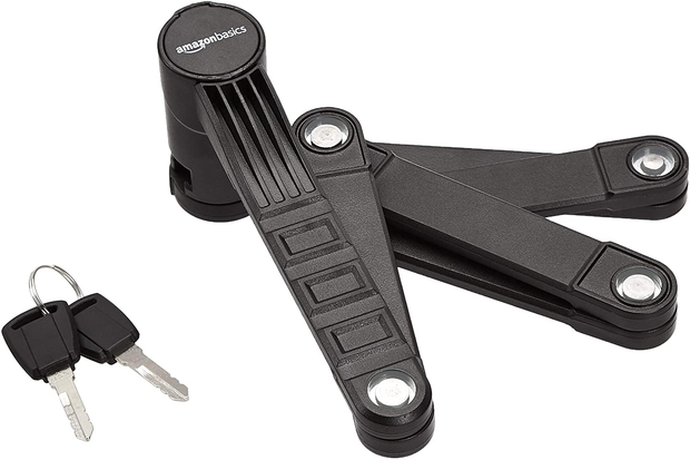 Amazon Basics Folding Bike Lock, Black, 1-Pack