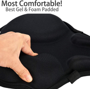 DAWAY Extra Large Comfortable Bike Seat & Gel Foam Padded Saddle Cover - Soft Bicycle Cushion for Men Women Seniors, Universal Fit for Outdoor Indoor Exercise Bikes