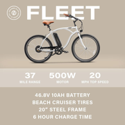 SWFT Fleet Cruiser Electric Bike for Adults - 500W Motor 46.8V 10AH Removable Battery - 20MPH 37 Mile Range Ebike - 20” Steel Frame E-Bike Bicycle W/Lcd Control Display & Pedal Assist