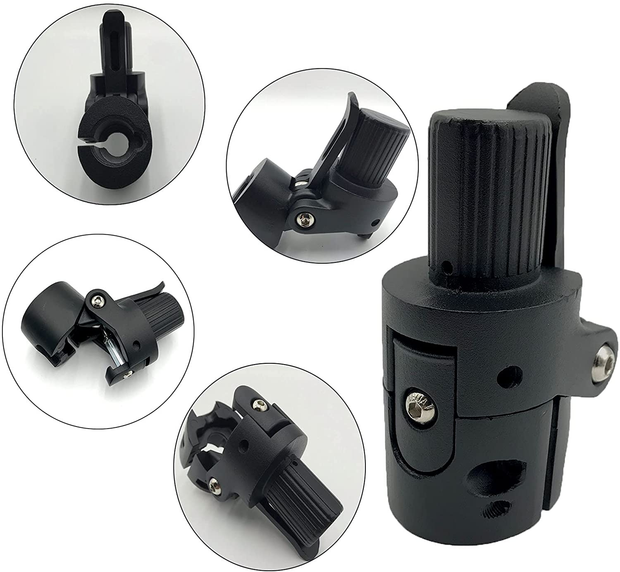 Generic Brands GLDYTIMES Folding Pole Base, Lock Screw Hook Metal Connector Replacement Spare Parts Compatible for Xiaomi Mijia M365 Electric Scooter（Black）