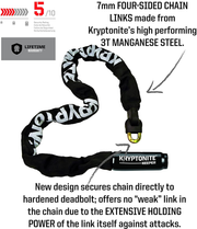 Kryptonite Keeper 785 Integrated Bicycle Lock Chain Bike Lock, 33.5-Inch, Black