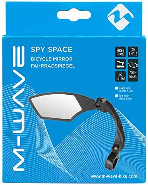 M-Wave Spy Space Bicycle Mirror, Left Side Mount, Black (270015)