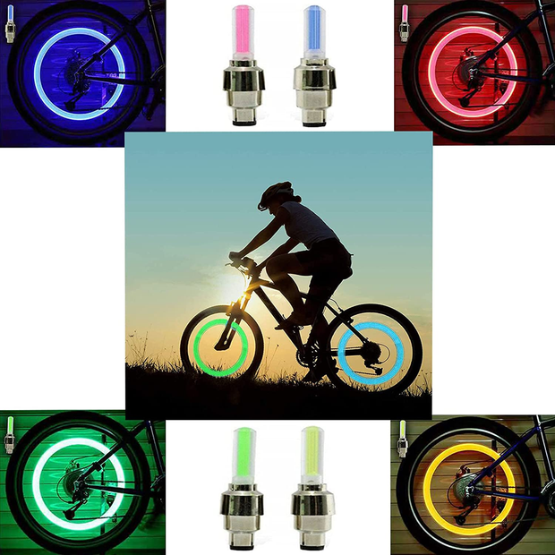 JAIZAIWJ USB Rechargeable Bicycle Lights Set 3LED Light Modes Waterproof Bike Lights Front and Back Taillight 4Pcs Bike Wheel Lights for Men Women Kids Road Mountain Cycling(2Cables/12 Batteries)