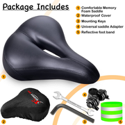 Giddy Up! Bike Seat - Comfortable Bike Saddle for Exercise and Road Bicycle with LED - Wide Padded Bicycle Saddle for Peloton - Replacement Comfort Bicycle Seat Cushion for Men and Women