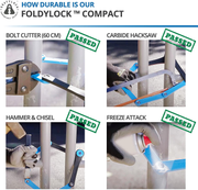 Foldylock Compact Folding Bike Lock - Award Winning Patented Lightweight High Security Bicycle Lock - Heavy Duty anti Theft Smart Secure Guard with Keys and Case for Bikes or Scooters