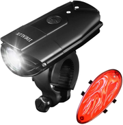 IDEALUX LED Bicycle Lights - 900 Lumens Super Bright LED Front and Back Rear Lights - USB Rechargeable Bike Light Set - Bicycle Headlight,Ip65 Waterproof,Free Tail Light & Helmet Mount Include
