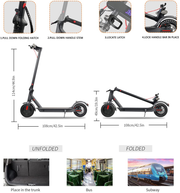 Electric Scooter for Adults, 8.5" Solid Tires 350W Motor Speed 15.8 MPH, up to 16 Miles, Long Range Battery, Portable Folding Electric Scooters for Adults