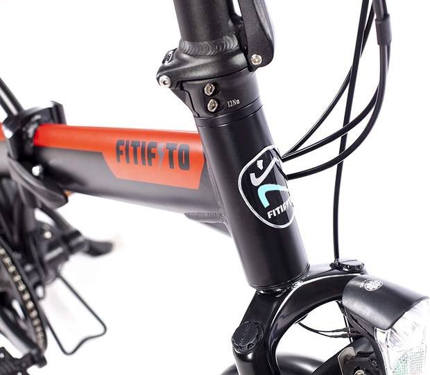 Fitifito Paris 20-Inch Electric Bicycle, Folding Bike Folding Bike E-Bike Pedelec 36 V 250 W Bafang Rear Engine, 6061 Aluminium Frame, Matt Black/Grey