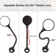 2 Pack Bike Mirror Handlebar Long Rearview Mirrors Rotatable and Adjustable Bicycle Rearview Mirror Bycicles Accessories for Ride Safely Electric Bicycle Moped Cycling