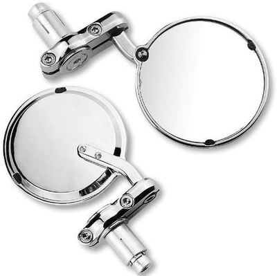 Universal Handle Bar End Convex Mirrors for Most Harley Davidsons,Suzuki,Honda,Kawasaki Cruisers,Touring Bikes,Sport Bike,Cafe Racers,Electric Scooters Side Rear View Mirrors Motorcycle(Rm02-Silver)